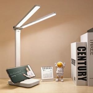 LED 책상 램프 3단계 조광 가능 터치 야간 조명 USB 플러그인/충전식 눈 보호 접이식 테이블 램프 침대 옆 책상 램프