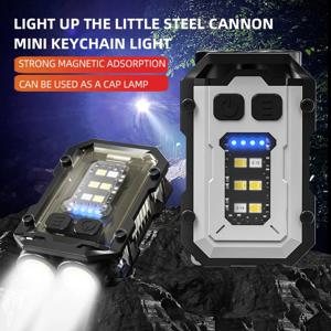 높은 밝은 손전등 휴대용 LED 미니 키 체인 빛 광원 야외 캠핑 낚시 다기능 도구 토치 램프
