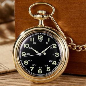 야광운 형광 오픈 페이스 아라비아 숫자 기계식 주머니 시계 체인 빛나는 펜던트 쥬얼리 시계 선물 남성 여성