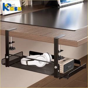 책상 아래 케이블 관리 트레이 드릴 없음 강철 책상 케이블 정리 도구 와이어 관리 트레이 케이블 관리 랙 보관 선반