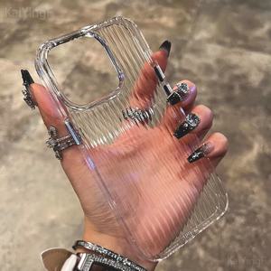 iPhone 16 15 11 12 13 14 Pro Max 소프트 골판지 실리콘 범퍼 뒷면 커버 클리어 케이스 용 투명 전화 케이스