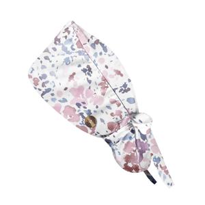 조정 가능한 외과 스크럽 캡 버튼이있는 포니 테일 홀더 간호 모자 긴 머리 불룩한 꽃 프린트 간호사 모자 여성 및 남성