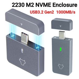 M.2 NVMe 2230 SSD 인클로저 USB C 어댑터, M2 2230 NVMe SN740 SN530 520 PM991a BG4 BC711 용 외장 케이스 박스, 10Gbps USB3.2 Gen2