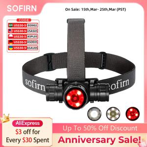 Sofirn HS21 헤드램프 2000lm EDC 18650 USB C 충전식 손전등 SFT40 Led 강력한 헤드라이트 IP65 적외선 유도 토치