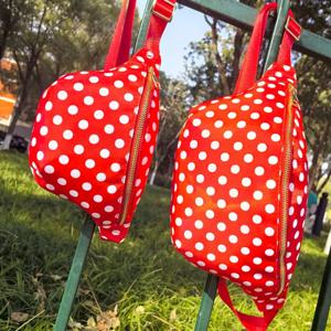 M L 나일론 폴카 도트 체스트 백, 트렌디 단색 야외 허리 팩, 여성 방수 가방, 피트니스 체육관 패니 팩 벨트 파우치