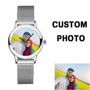 맞춤형 로고 인쇄 사진 여성용 시계, 독특한 디자인, 텍스트 각인 그림 손목시계, 기념일 크리스마스 생일 선물