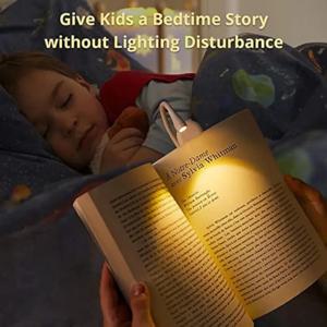 LED 독서등 USB 충전식 미니 책상등 클립형 침대 옆 조명 무단계 밝기 조절 눈 보호 데스크 램프 (어린이용)