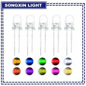 100pcs 5mm LED 조명 야외 차단 다이오드 키트 팔찌 메이커 5mm 모듬 흰색 녹색 빨간색 방출 구색 다리 전구