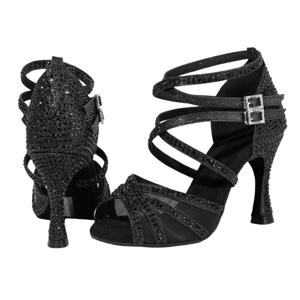 성인 여성을 위한 새로운 라틴 댄스 슈즈, 7.5cm 힐, 다이아몬드가 박힌 부드러운 밑창, 춤에 딱 맞습니다.
