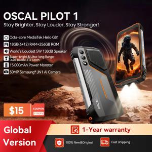 Blackview OSCAL PILOT 1 견고한 휴대폰, 6GB 256GB 스마트폰, 6.67 인치 HD + 디스플레이 휴대폰, 15000mAh, NFC 포함, 월드 프리미어