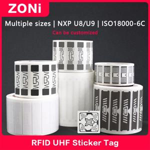 RFID UHF 인레이 스티커 코팅 종이 태그, 전자 PET 라벨, 18000-6C EPC 클래스 1 Gen 2 860-960MHz U8/U9 칩, 915 MHz, 20PCs