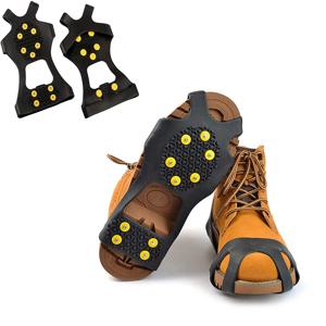 스노우 클라이밍 트랙션 스파이크 10 치아 미끄럼 방지 크램폰 신발 커버 좋은 탄력성 야외 스노우 암벽 등반 등산