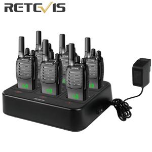 Retevis H777H 워키토키 6개 세트 양방향 라디오 워키토키 PMR/FRS 통신 라디오 휴대용 6구 충전기 포함 인터컴