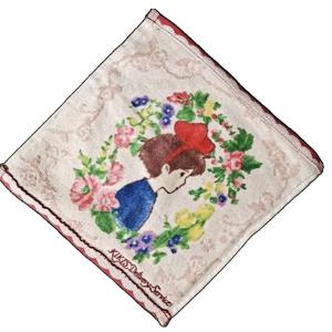 2pcs 수출 일본 원래 단일 마녀 수 놓은 순수 목화 수건 작은 사각형 수건 손수건 얼굴 닦아