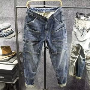 봄 가을 2025 남성용 슬림 캐주얼 펜슬 바지 새로운 한국 스타일 작업복 청바지 루즈 스트레이트 Harlan 빈티지 롱 바지