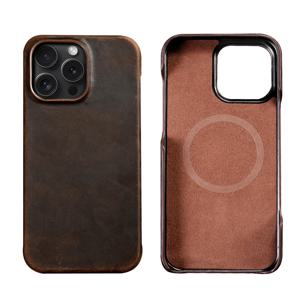 LANGSIDI 맥세이프 케이스, 아이폰 15, 16 프로 맥스, 레트로 럭셔리 풀 그레인 소가죽, 정품 오일 풀업 가죽 마그네틱 커버