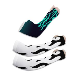 남성과 여성 야외 활동을 위한 참신한 추상 불꽃 패턴 통기성 피부 친화적인 통기성 자외선 차단 슬리브