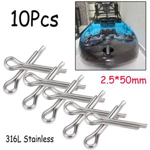 야마하 혼다 머큐리 스즈키 토하츠 선외 모터 프로펠러 파이 프로펠러 스플릿 핀 2.5*50mm 용 10Pcs 316L 스테인레스 스틸
