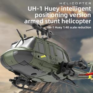 C032 UH-1 브러시리스 RTF RC 헬리콥터 6 축 자이로 스코프 원 클릭 3D 플립 광학 흐름 포지셔닝 UH1 헬리콥터 모델 취미 장난감