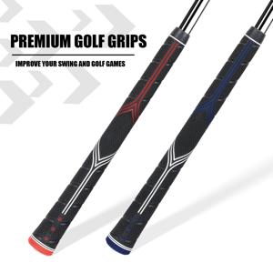 10PC 프리미엄 골프 그립 – 검정색 고무 미끄럼 방지 핸들(표준/중형/XL) – 향상된 제어를 위한 높은 피드백 골프 클럽 그립
