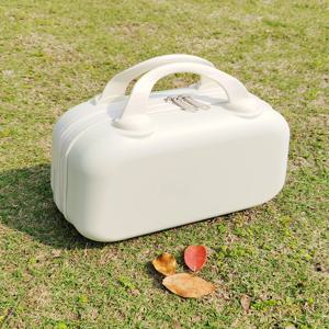 휴대용 기내용 캐리어 웨딩 답례품 화장품 여행용 미니 하드쉘 핸드백 청소년 레저 지퍼 잠금 단색