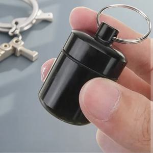 방수 알루미늄 알약 케이스 금속 컨테이너 키체인 여행 야외 응급 처치 키트 안전