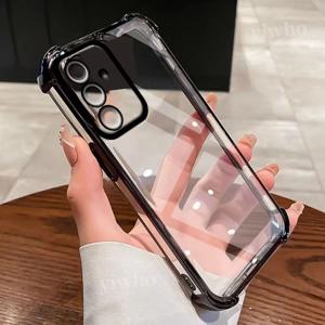 삼성 갤럭시 A16 5G 4G A26 A06 A36 A56 5G Clera 뒷면 커버 보호용 블랙 카메라 서클 용 투명 전화 케이스