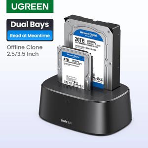 UGREEN-HDD 도킹 스테이션 sata-usb 3.0 어댑터 2.5 3.5 SSD 디스크 케이스 HDD 박스 도크, 하드 드라이브 인클로저 도킹 스테이션
