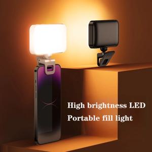 휴대용 미니 셀카 보조광 충전식 3가지 모드 밝기 조절 클립형 휴대폰/컴퓨터 메이크업 조명