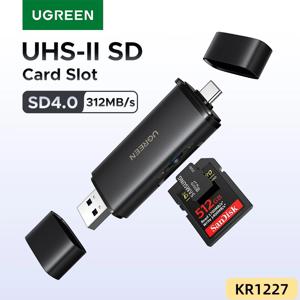 UGREEN USB C SD 4.0 카드 리더 USB 메모리 카드 리더 312MB/s USB3.0&USB C to SD 마이크로 SD TF 카드 (PC 노트북 UHS-II/UHS-I 지원)
