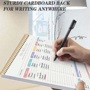 미니멀리스트 주간 플래너 패드 |   날짜 없는 일정 정리함 (습관 기록 및 할 일 목록 포함) |   일일 작업 메모장