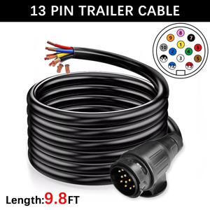 트레일러 캐러밴용 13핀 플러그 사전 배선 3미터 케이블 연장 커넥터