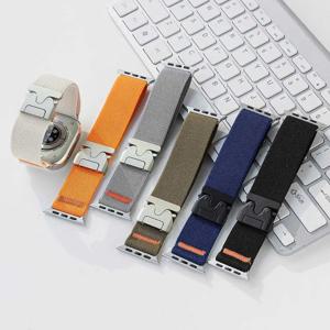Apple Watch Ultra 2 밴드 용 나일론 스트랩 49mm 10 9 8 7 45mm 41mm 44mm 46mm 42mm IWatch 시리즈 6 SE 용 땋은 탄성 팔찌