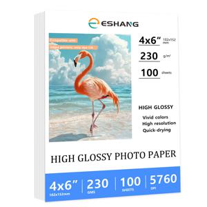230Gsm 62Ib 100매 4 x 6인치 크기(102x152mm) 잉크젯 프린터용 고광택 인화지