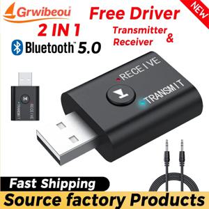 무선 USB 블루투스 5.0 어댑터 2IN 1 송신기 수신기 변환기 PC 컴퓨터 TV 노트북 스피커 헤드셋 용 3.5mm AUX 잭