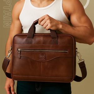 브랜드 남성용 정품 가죽 서류 가방 프리미엄 품질 대용량 숄더 백 비즈니스 노트북 가방 핸드백 크로스 바디 백