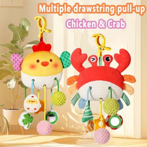 크리스마스 장식 아기 봉제 장난감, 감각적인 디테일의 유모차 장난감, 카시트 장난감, 아기 침대 모빌용 걸이식 딸랑이 장난감, 신생아용