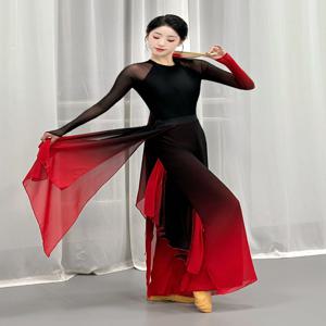 우아한 부채춤 공연 의상 여성용 치파오 댄스웨어 산둥 오페라 연습복 공연복