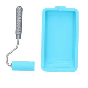 실리콘 페인트 롤러 실리콘 페인트 롤러 및 트레이 세트 목공 공예용 재사용 가능한 부드러운 접착 라텍스 롤러 및 트레이