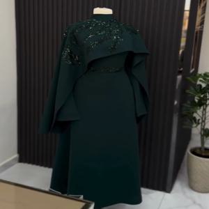 맞춤형 우아한 저지 스팽글 패턴 플리츠 A라인 하이 칼라 롱 드레스 맞춤 제작 행사 연예인 고급 드레스