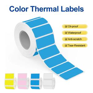50x30mm 열 라벨 스티커 컬러 직접 인쇄 가능 롤 용지 내구성 가정용 이름 바코드 가격 태그
