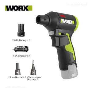 WORX WU094 12V 무단속 속도 조절 ESD 안전 브러시리스 리튬 사이클론 먼지 제거 터보 팬 핸드헬드 리프 블로워 청소 도구