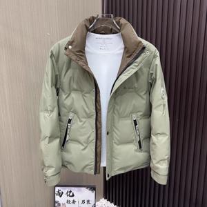남성용 다운 재킷 겨울 2025 신상 남성 패션 브랜드 청년용 짧은 겨울옷 두꺼운 스탠드 칼라 재킷 트렌디