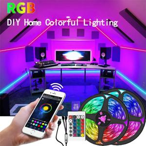 1M-30M RGB LED 스트립 빛 블루투스 APP 제어 색상 변경 빛 유연한 LED 램프 테이프 TV 백라이트 룸 장식
