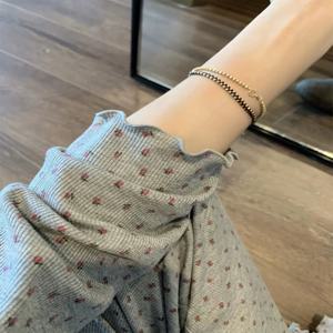 달콤한 꽃무늬 잠옷 캐주얼 긴 소매 긴 바지 홈웨어 투피스 세트 젊은 여성용 한국 스타일 봄 가을