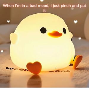 귀여운 도도 오리 LED 수면등 터치 감응식 밝기 조절 충전식 실리콘 침실등 (아기방 및 침실용)