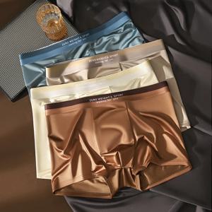 남성용 아이스 실크 속옷 플러스 사이즈 팬티 통기성 섹시 슬림 팬티 최고급 란제리 도매