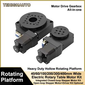 360도 고정밀 모터 구동 회전 스테이지 40/60/100/200/300/400mm 광폭 전기 회전 플랫폼 현미경 시스템용