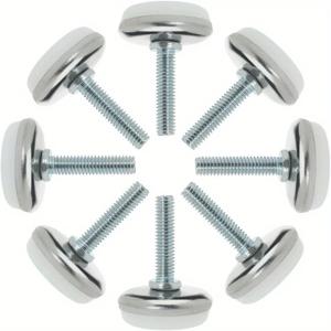 8개입 M6 x 23 x 28mm 가구용 스크류 온 글라이드 레벨링 피트 조절식 레벨러 패드 의자 산업용 기계 책상 다리용