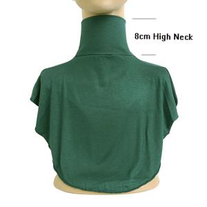 여성 의류 부드러운 면 저지 히잡 넥 커버 라마단 따뜻한 넥 페이크 칼라 탈부착 가능한 터틀넥 칼라